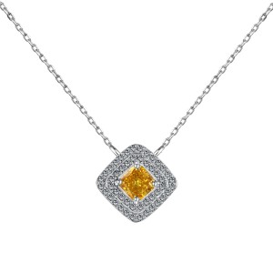 8A Zirconia Square Pendant Party Necklace 80200266