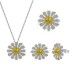 8A Zirconia Daisy Flower Pendant Party Necklace 80200268