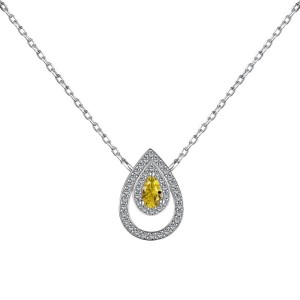Classical Teardrop Zirconia Pendant Party Necklace 80200269