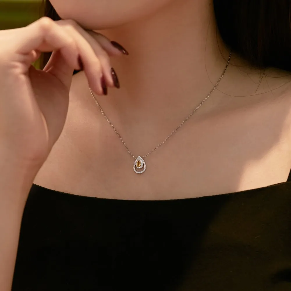 Classical Teardrop Zirconia Pendant Party Necklace 80200269 - image3