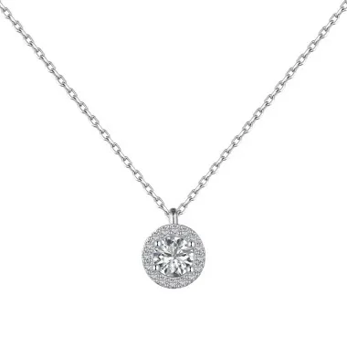 Shiny Round Zirconia Pendant Party Necklace 80200271