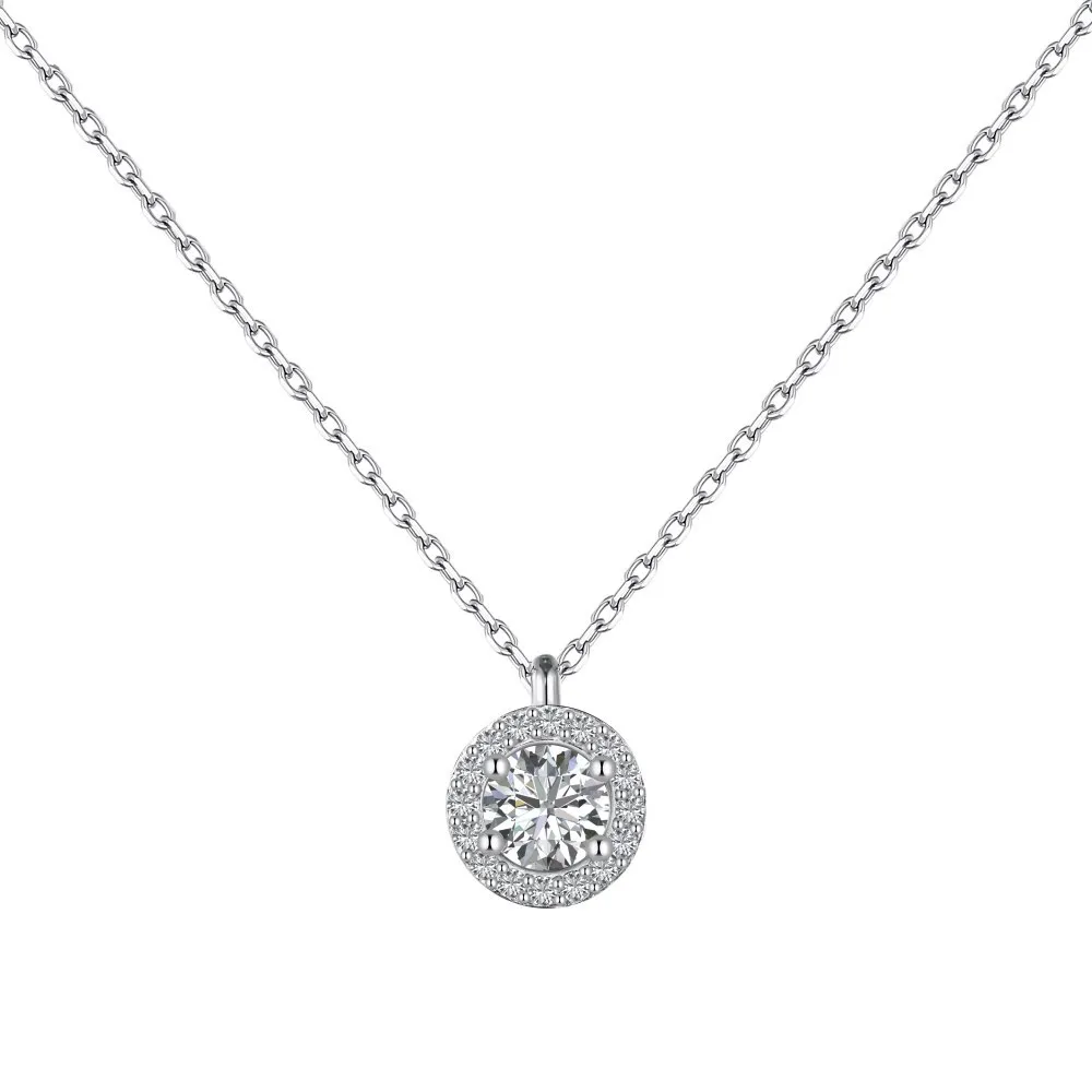 Shiny Round Zirconia Pendant Party Necklace 80200271