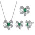 Luxury Emerald Zirconia Bow Party Necklace 80200272