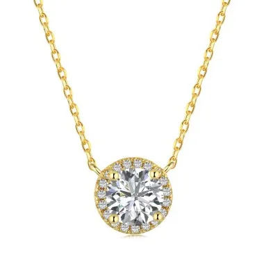 Sparkle Round Zirconia Pendant Party Necklace 80200274