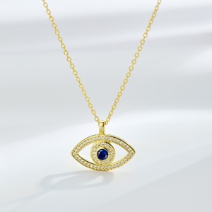 Blue Zirconia Evil Eye Pendant Necklace 80200275