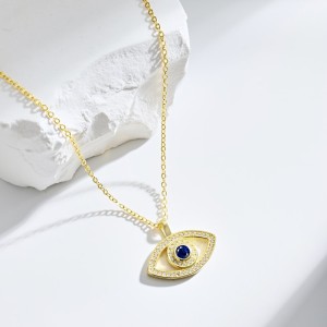 Blue Zirconia Evil Eye Pendant Necklace 80200275