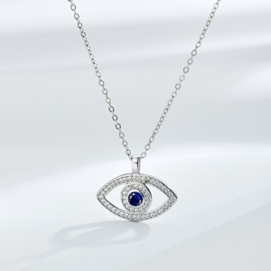 Blue Zirconia Evil Eye Pendant Necklace 80200275