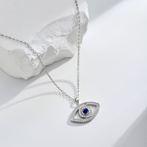 Blue Zirconia Evil Eye Pendant Necklace 80200275
