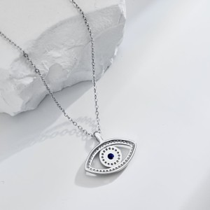 Blue Zirconia Evil Eye Pendant Necklace 80200275