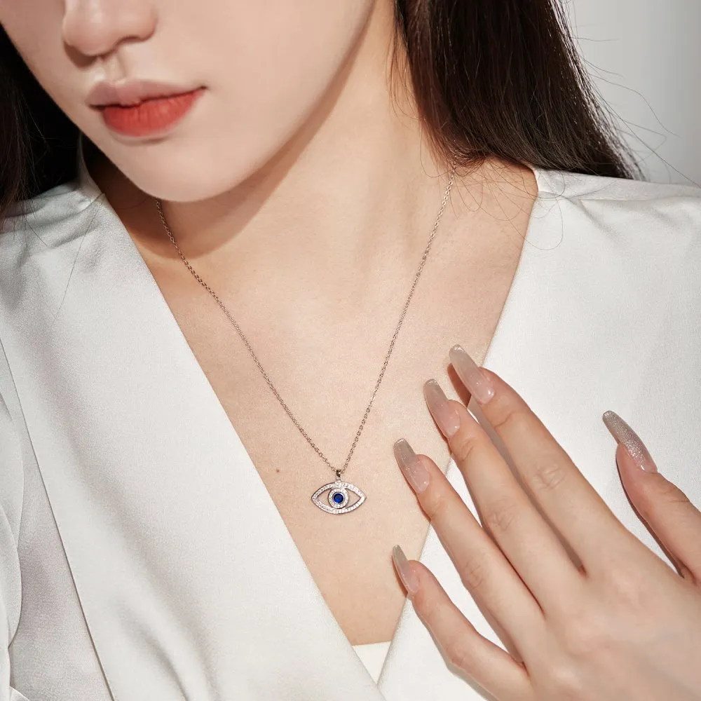 Blue Zirconia Evil Eye Pendant Necklace 80200275 - image2