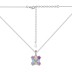 Shiny Rainbow Square Zirconia Pendant Party Necklace 80200281