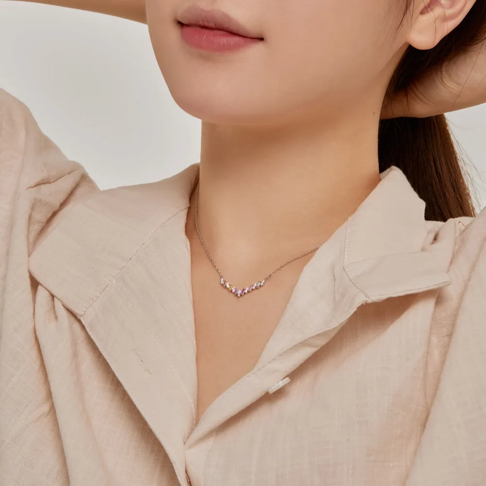 Shiny Rainbow Arrow Zirconia Pendant Party Necklace 80200282 - image2
