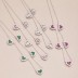 Sparkle Love Heart Zirconia Charm Party Necklace 80200283