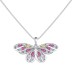 Luxury Rainbow Butterfly Zirconia Pendant Party Necklace 80200284
