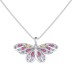 Luxury Rainbow Butterfly Zirconia Pendant Party Necklace 80200284