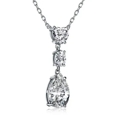 Sparkle Love Heart Teardrop Zirconia Party Necklace 80200285