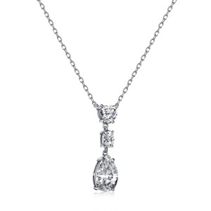 Sparkle Love Heart Teardrop Zirconia Party Necklace 80200285