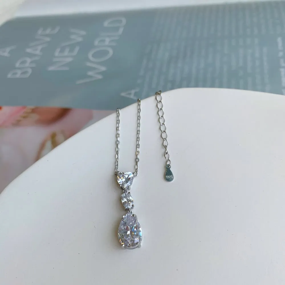 Sparkle Love Heart Teardrop Zirconia Party Necklace 80200285 - image2