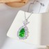 8A Teardrop Flower Zirconia Party Pendant Necklace 80200286