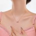 Pink Love Heart Zirconia Party Pendant Necklace 80200287