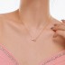 Pink Love Heart Zirconia Party Pendant Necklace 80200287