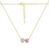 Pink Love Heart Zirconia Party Pendant Necklace 80200287