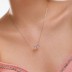 Pink Love Heart Zirconia Party Pendant Necklace 80200287