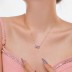 Pink Love Heart Zirconia Party Pendant Necklace 80200287