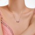 Pink Love Heart Zirconia Party Pendant Necklace 80200287