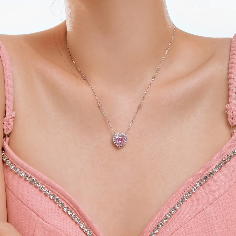 Classical Love Heart Zirconia Party Pendant Necklace 80200289 - image1