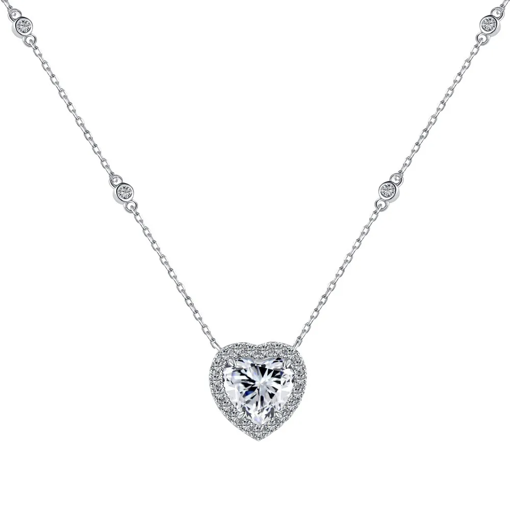 Classical Love Heart Zirconia Party Pendant Necklace 80200289