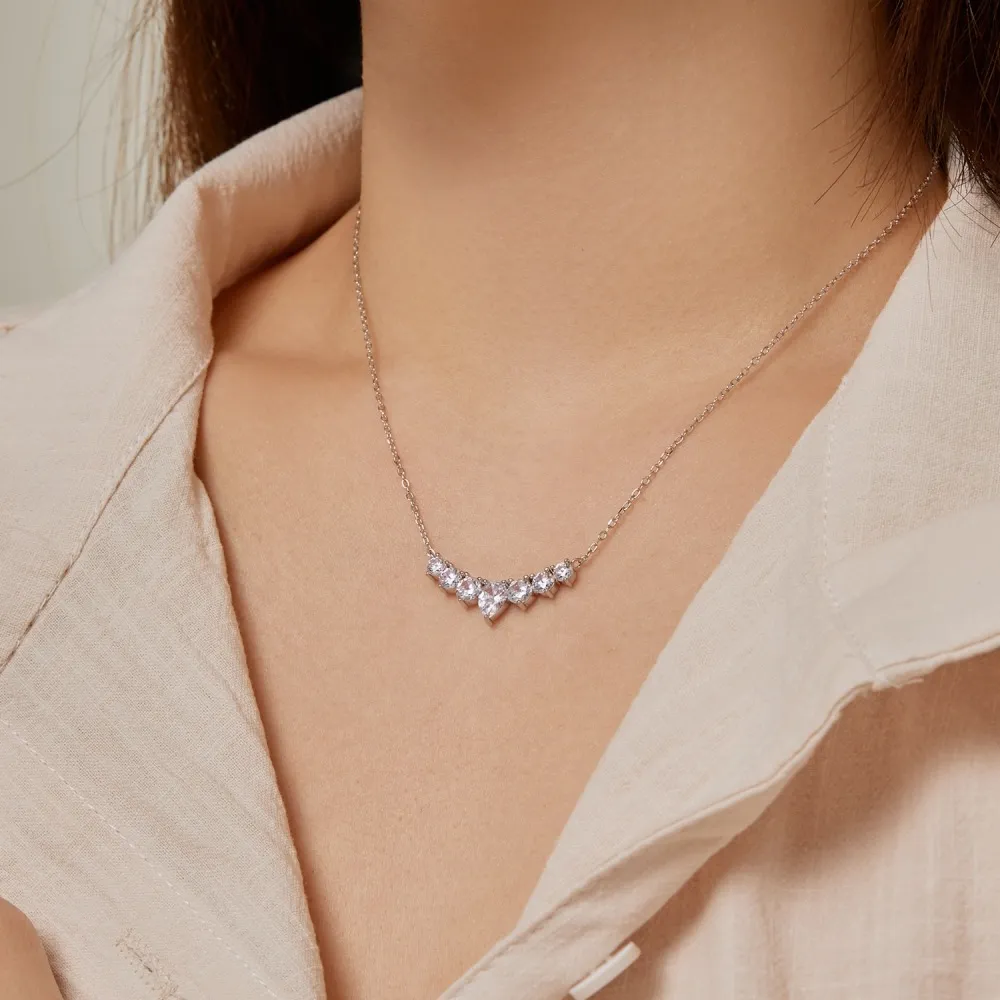 Shiny Crescent Teardrop Zirconia Pendant Necklace 80200290 - image4