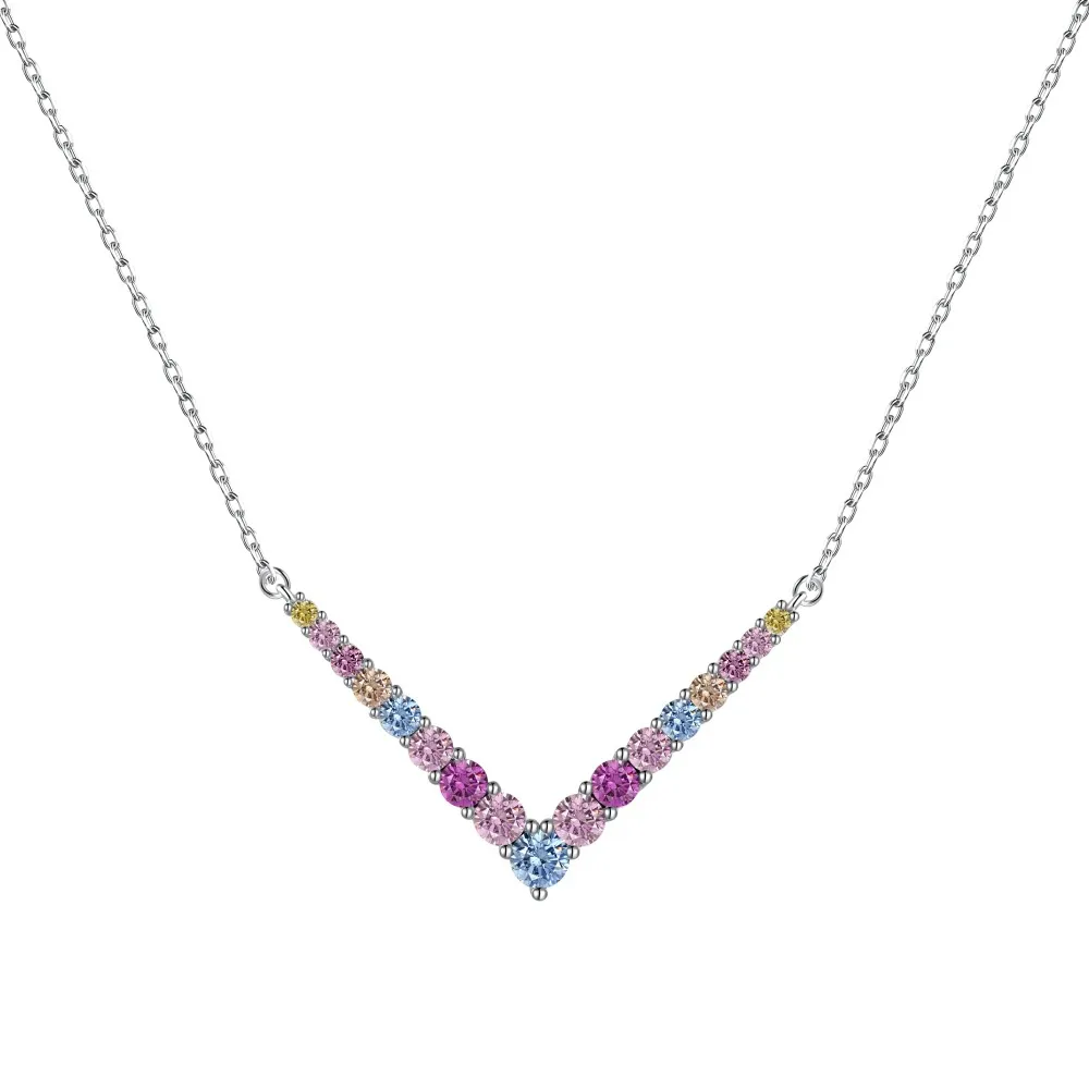 Arrow V Zirconia Pendant Party Necklace 80200292