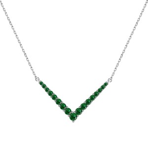 Arrow V Zirconia Pendant Party Necklace 80200292