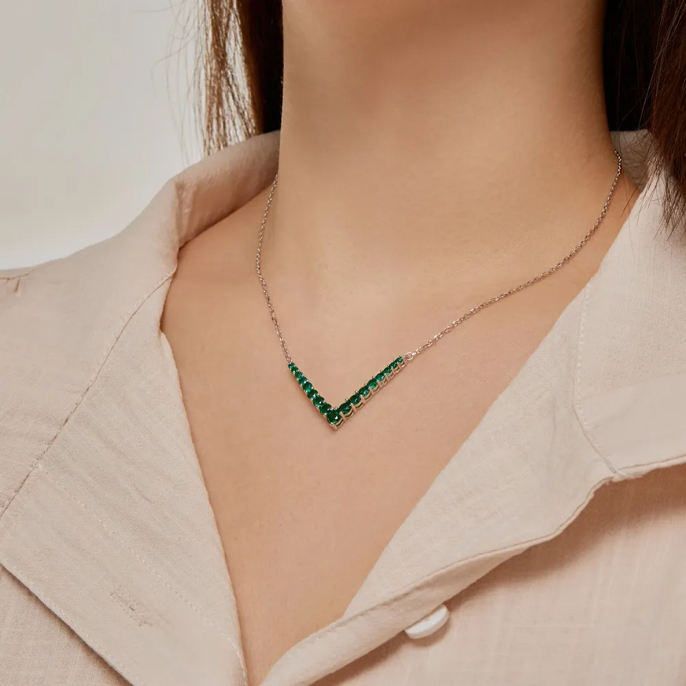 Arrow V Zirconia Pendant Party Necklace 80200292 - image2