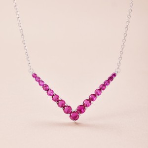 Arrow V Zirconia Pendant Party Necklace 80200292