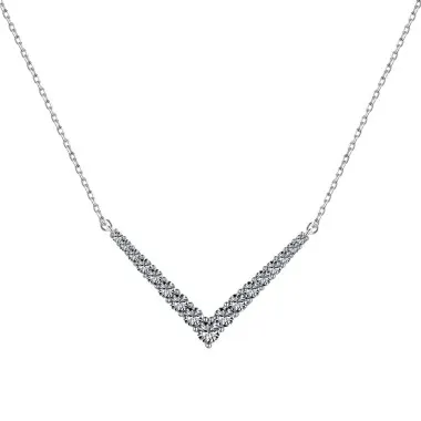 Arrow V Zirconia Pendant Party Necklace 80200292