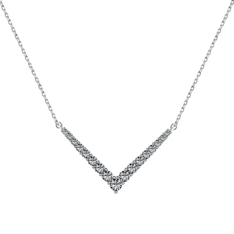 Arrow V Zirconia Pendant Party Necklace 80200292