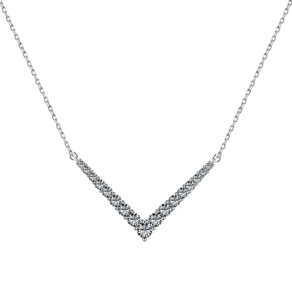 Arrow V Zirconia Pendant Party Necklace 80200292