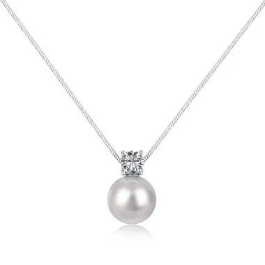 Luxury Pearl Zirconia Pendant Party Necklace 80200293