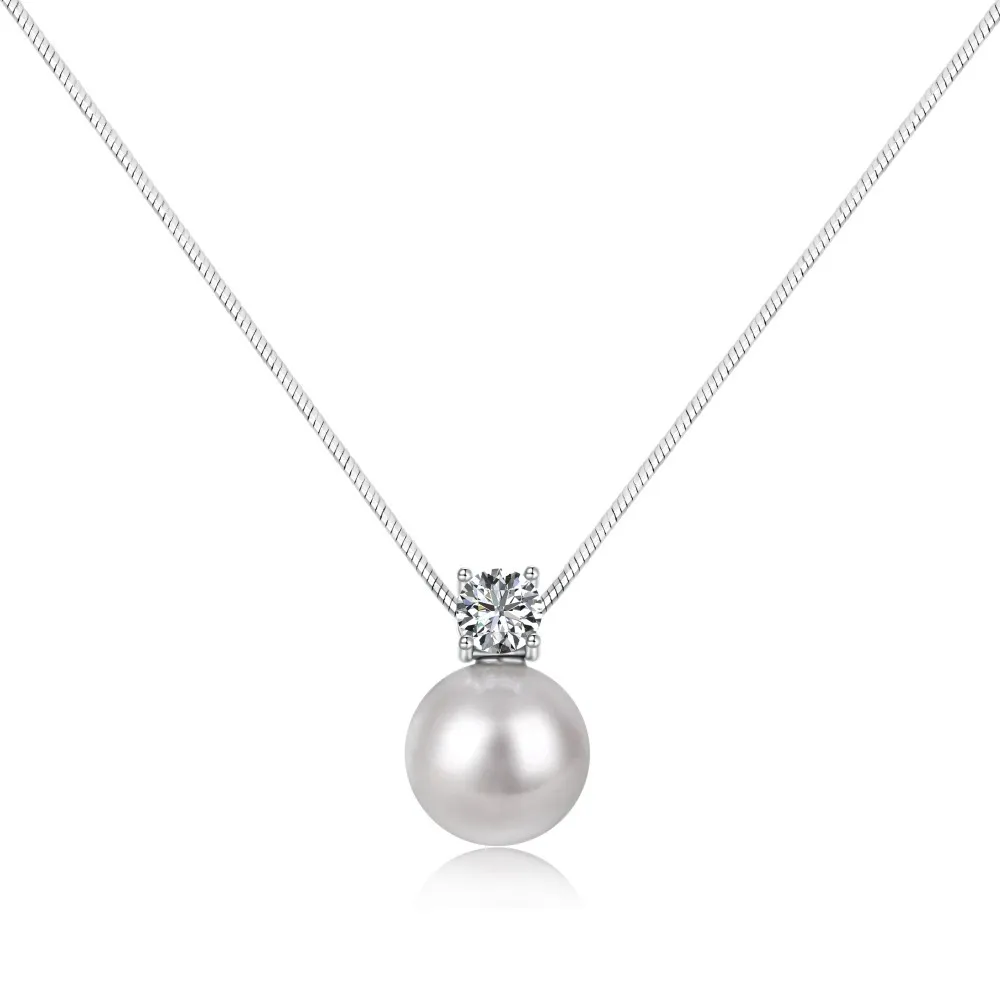 Luxury Pearl Zirconia Pendant Party Necklace 80200293