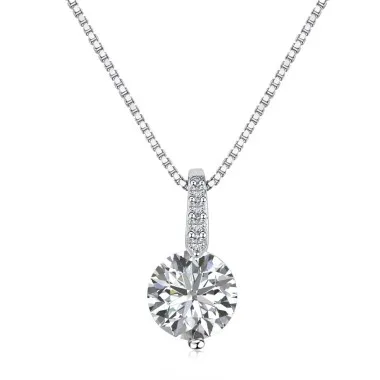 Shiny Round Zirconia Pendant Party Necklace 80200294