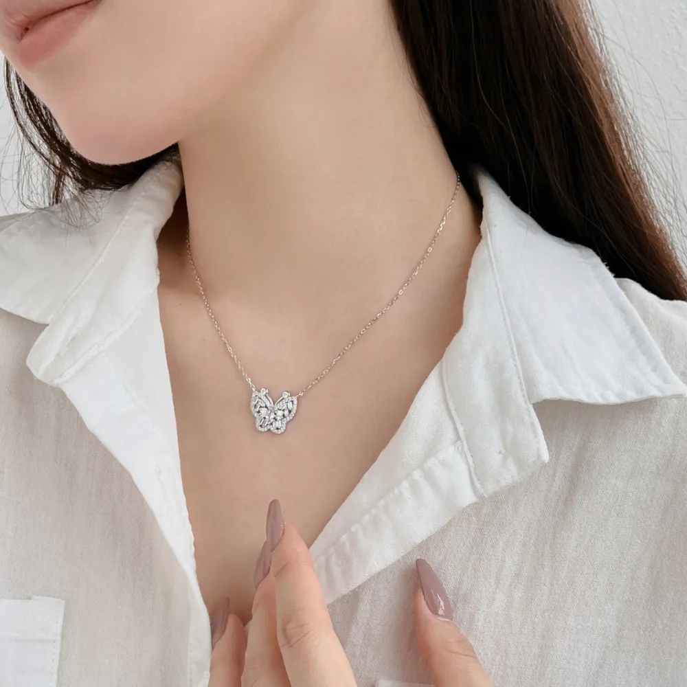 Luxury Butterfly Zirconia Pendant Party Necklace 80200298 - image3