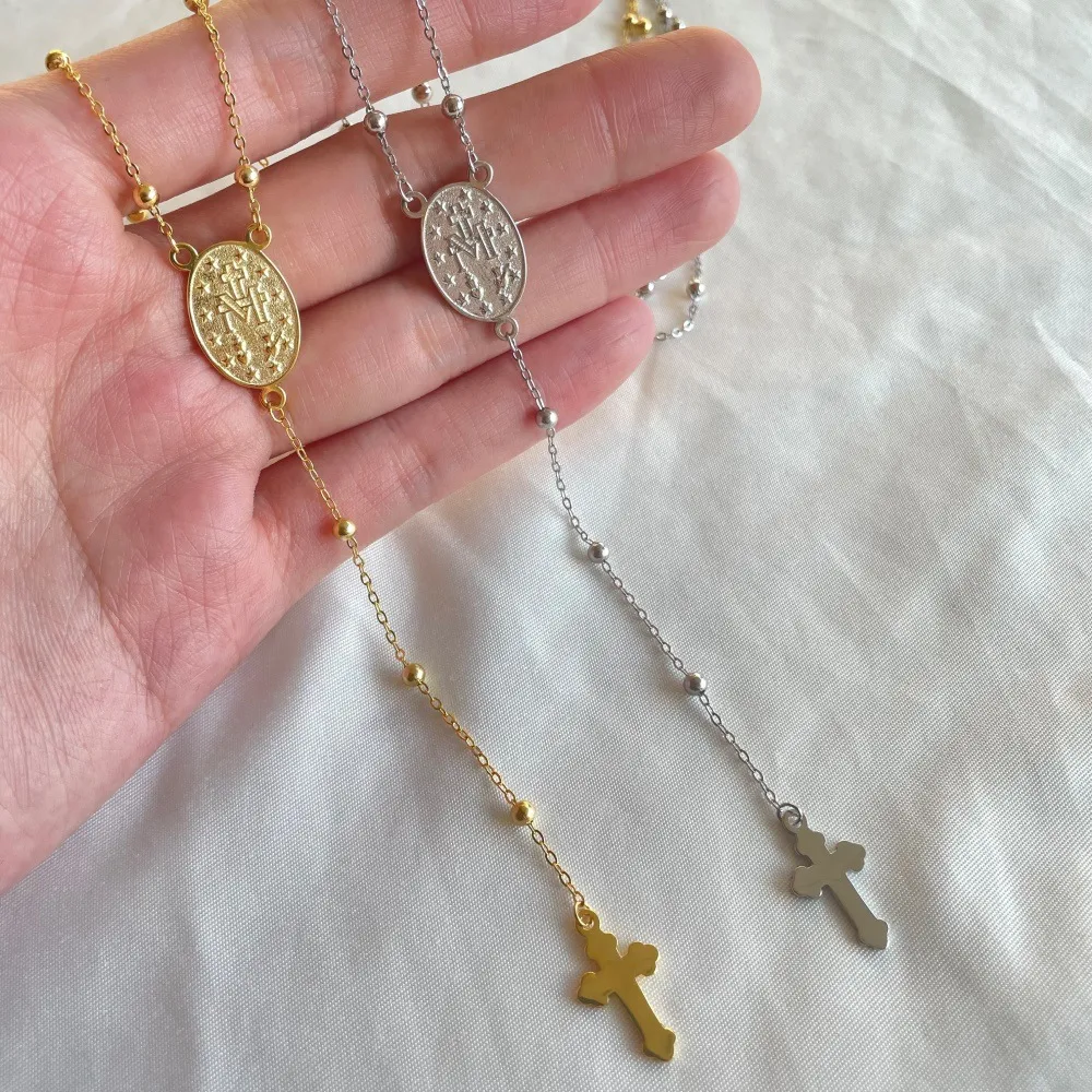 Maria Portrait Cross Tassel Pendant PNecklace 80200299 - image4