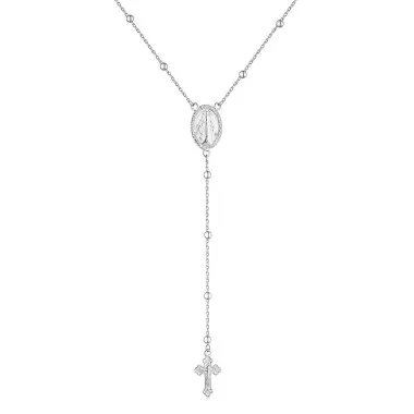 Maria Portrait Cross Tassel Pendant PNecklace 80200299