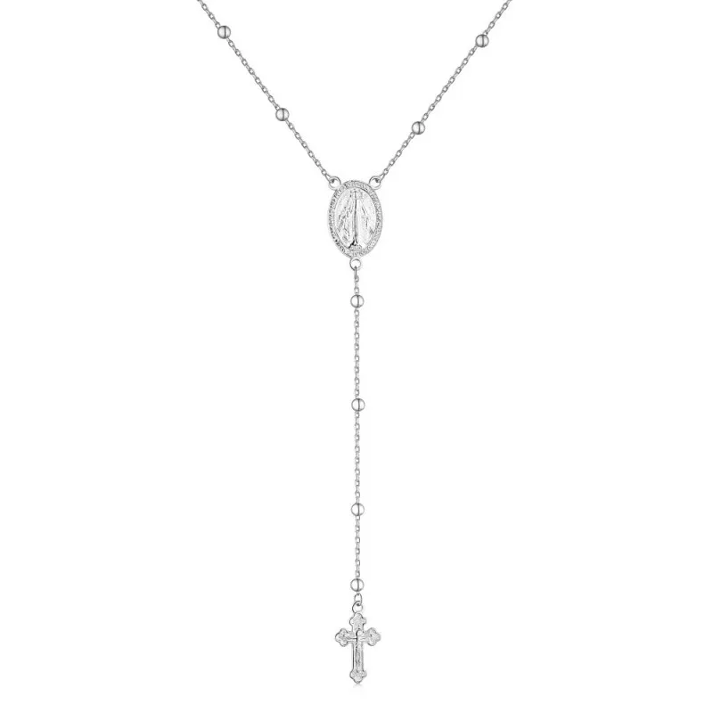 Maria Portrait Cross Tassel Pendant PNecklace 80200299