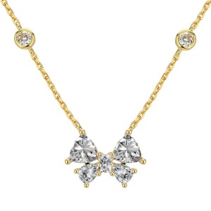 S925 Zirconia Heart Butterfly Pendant Necklace 80200301