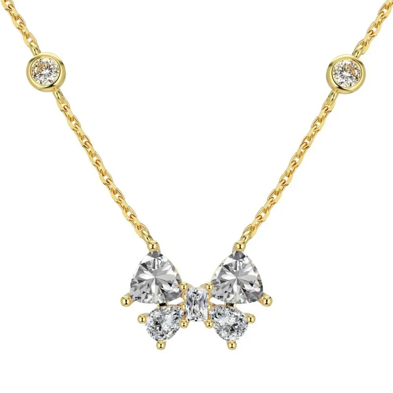 S925 Zirconia Heart Butterfly Pendant Necklace 80200301