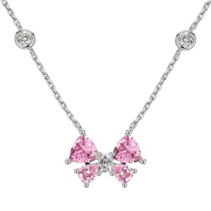 S925 Zirconia Heart Butterfly Pendant Necklace 80200301