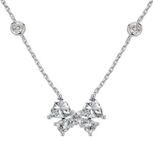 S925 Zirconia Heart Butterfly Pendant Necklace 80200301